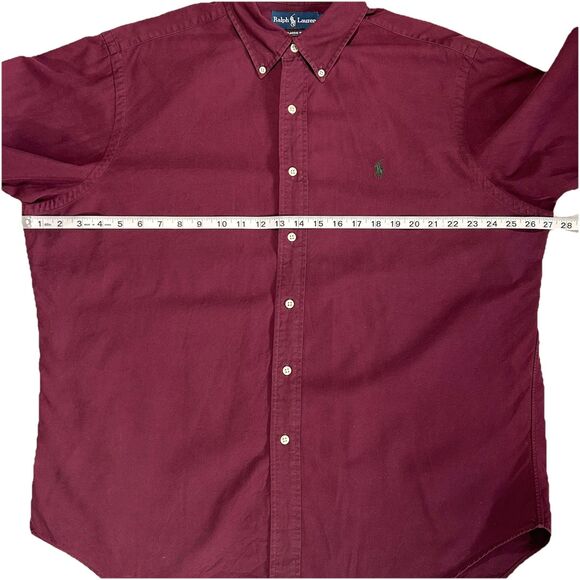 VTG Ralph Lauren Classic Fit Button Down Mens XL Shirt‎ Red Burgundy - Picture 5 of 13
